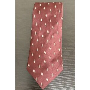 Louis Feraud Men's Geometric Tie Burgundy Beige 100% Silk Designer